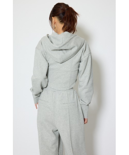 rienda（リエンダ）の「【セットアップ対応】ビスチェディティールフードスウェット　春服（スウェット・レディース・杢グレー/アイボリー/ブラック・FREE）」の14枚目の写真