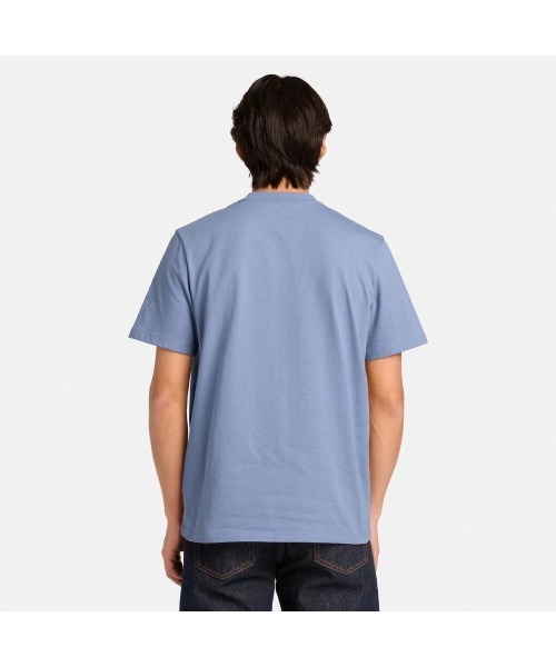 Timberland（ティンバーランド）の「半袖 ウーブン バッジ Tシャツ メンズ（Tシャツ/カットソー・メンズ・ライトブルー・LARGE/XX-LARGE/X-LARGE/SMALL/MEDIUM）」の4枚目の写真