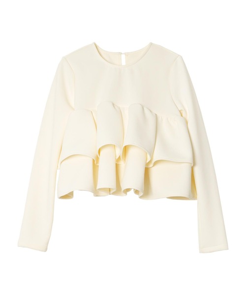 KOBE LETTUCE（コウベレタス）の「フリルポンチトップス（スウェット・レディース・アイボリー/杢グレー/ピンク・M）」の12枚目の写真