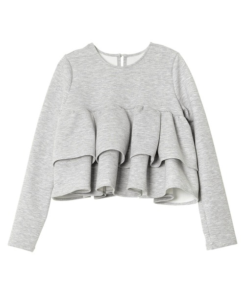 KOBE LETTUCE（コウベレタス）の「フリルポンチトップス（スウェット・レディース・アイボリー/杢グレー/ピンク・M）」の13枚目の写真