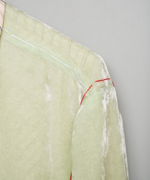 MASU(エムエーエスユー)の「【M A S U】UNEVEN VELVET JACKET(その他トップス・メンズ・ダークグレー/ライトグリーン・44/46)」の5枚目の写真