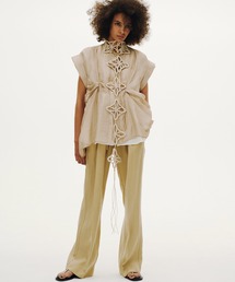RUMCHE（ラムシェ）の「Gathered Tuck Wide Trousers / ギャザータックワイドパンツ（スラックス）」