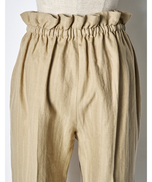 RUMCHE(ラムシェ)の「Gathered Tuck Wide Trousers / ギャザータックワイドパンツ(スラックス・レディース・ブラック/ベージュ・FREE)」の17枚目の写真