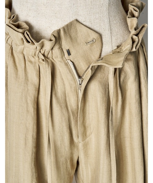 RUMCHE(ラムシェ)の「Gathered Tuck Wide Trousers / ギャザータックワイドパンツ(スラックス・レディース・ブラック/ベージュ・FREE)」の15枚目の写真