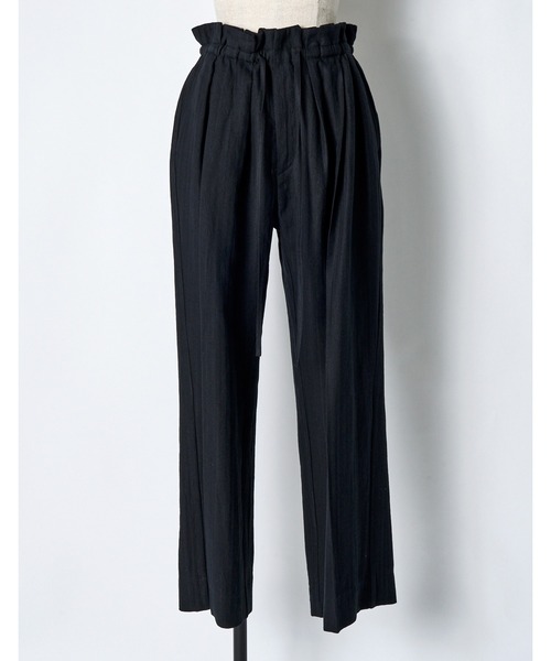 RUMCHE(ラムシェ)の「Gathered Tuck Wide Trousers / ギャザータックワイドパンツ(スラックス・レディース・ブラック/ベージュ・FREE)」の19枚目の写真
