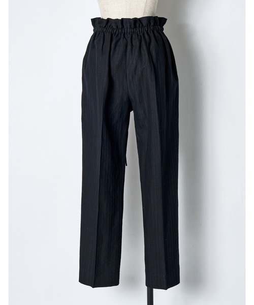 RUMCHE(ラムシェ)の「Gathered Tuck Wide Trousers / ギャザータックワイドパンツ(スラックス・レディース・ブラック/ベージュ・FREE)」の9枚目の写真