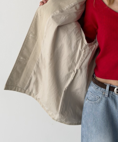 CANAL JEAN（キャナルジーン）の「HARING　ツイルワークジャケット（ミリタリージャケット・レディース・ネイビー/ベージュ・ONE SIZE）」の14枚目の写真