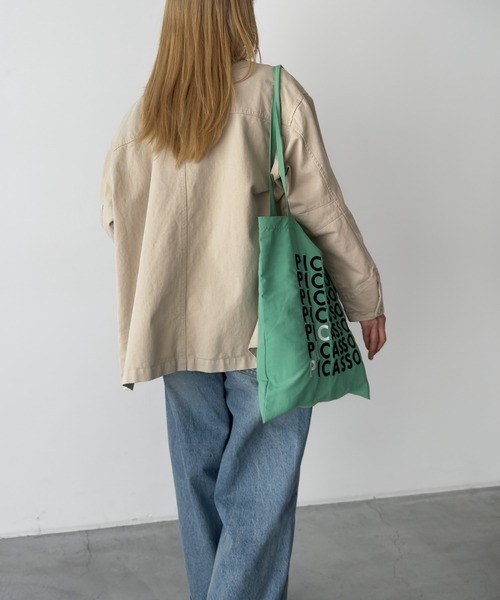 CANAL JEAN(キャナルジーン)の「HARING ツイルワークジャケット(ミリタリージャケット・レディース・ネイビー/ベージュ・ONE SIZE)」の15枚目の写真