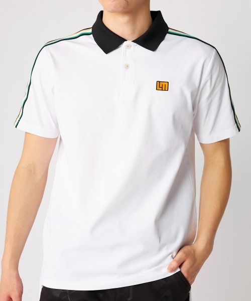 Loudmouth（ラウドマウス）の「LOUDMOUTH/ラウドマウス ゴルフウェア ベーシック ECO マイクロカノコ 吸汗速乾 UVカット 半袖シャツ（Tシャツ/カットソー・メンズ・ブラック/ライトグリーン/ホワイト/レッド・3L/LL/M/L）」の2枚目の写真