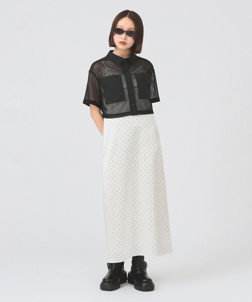 Ray BEAMS（レイビームス）の「【7/31再値下げ】メッシュ クロップド シャツ（シャツ/ブラウス・レディース・ブラック/ホワイト・ONE SIZE）」の9枚目の写真
