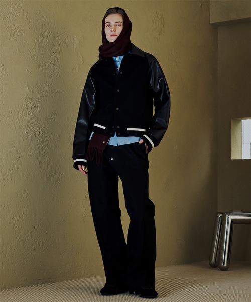 Jieda(ジエダ)の「DRAPING VARSITY JACKET(スタジャン・メンズ・ブラック/グレー・2/1)」の3枚目の写真