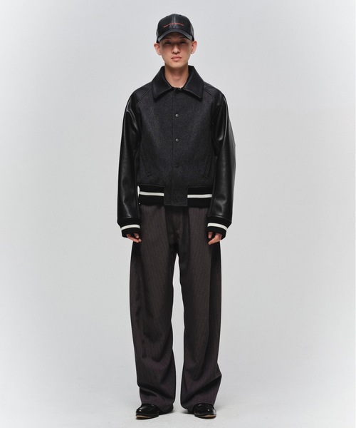 Jieda(ジエダ)の「DRAPING VARSITY JACKET(スタジャン・メンズ・ブラック/グレー・2/1)」の5枚目の写真