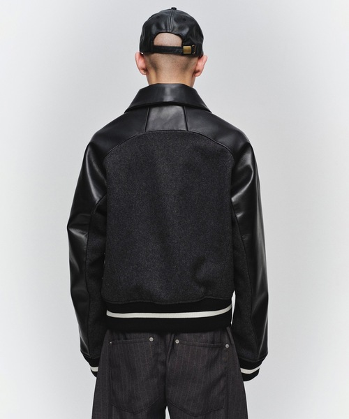 Jieda(ジエダ)の「DRAPING VARSITY JACKET(スタジャン・メンズ・ブラック/グレー・2/1)」の7枚目の写真