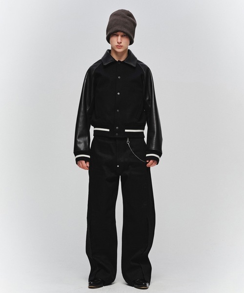 Jieda(ジエダ)の「DRAPING VARSITY JACKET(スタジャン・メンズ・ブラック/グレー・2/1)」の8枚目の写真