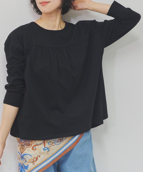 Fizz(フィズ)の「バックダブル長袖Tシャツ(Tシャツ/カットソー・レディース・ホワイト/ブラック・M)」の2枚目の写真