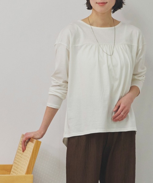 Fizz(フィズ)の「バックダブル長袖Tシャツ(Tシャツ/カットソー・レディース・ホワイト/ブラック・M)」の3枚目の写真