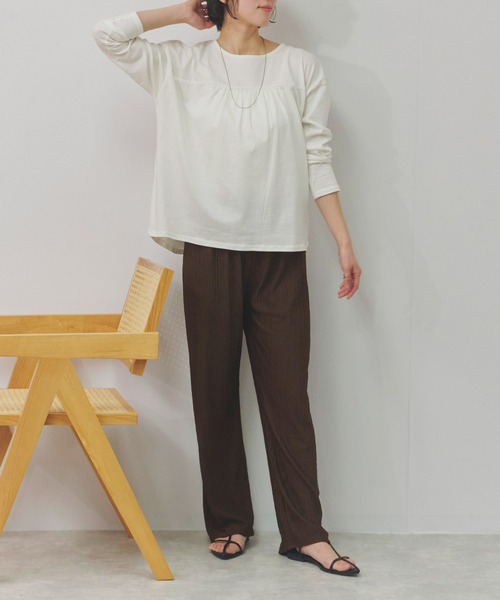 Fizz(フィズ)の「バックダブル長袖Tシャツ(Tシャツ/カットソー・レディース・ホワイト/ブラック・M)」の5枚目の写真