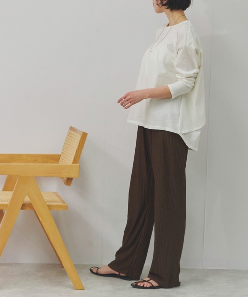 Fizz(フィズ)の「バックダブル長袖Tシャツ(Tシャツ/カットソー・レディース・ホワイト/ブラック・M)」の6枚目の写真