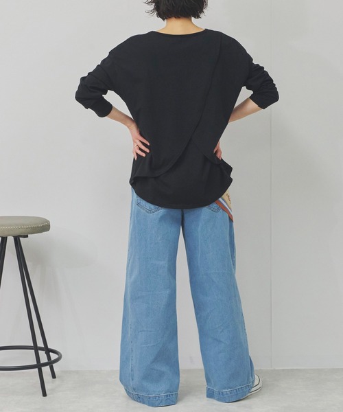 Fizz(フィズ)の「バックダブル長袖Tシャツ(Tシャツ/カットソー・レディース・ホワイト/ブラック・M)」の11枚目の写真