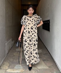 CAPRICIEUX LE'MAGE（カプリシューレマージュ）の「【オケージョン/サイズ展開あり】フロッキーパフワンピース（ワンピース）」
