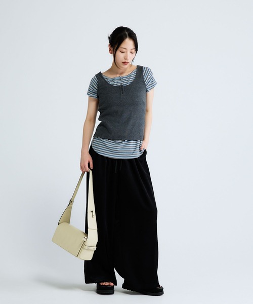 JEANASIS(ジーナシス)の「コットンリブヘンリータンク/663088(タンクトップ・レディース・ブラック/ホワイト/レッド/グレー・FREE)」の6枚目の写真