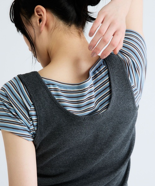 JEANASIS(ジーナシス)の「コットンリブヘンリータンク/663088(タンクトップ・レディース・ブラック/ホワイト/レッド/グレー・FREE)」の8枚目の写真