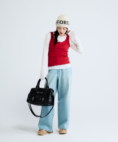 JEANASIS(ジーナシス)の「コットンリブヘンリータンク/663088(タンクトップ・レディース・ブラック/ホワイト/レッド/グレー・FREE)」の12枚目の写真