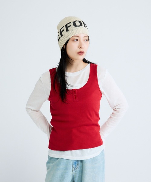 JEANASIS(ジーナシス)の「コットンリブヘンリータンク/663088(タンクトップ・レディース・ブラック/ホワイト/レッド/グレー・FREE)」の13枚目の写真