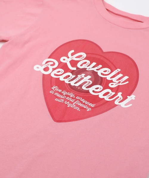 URBAN CHERRY（アーバンチェリー）の「ハートレコードプリントチュールドッキングTシャツ（Tシャツ/カットソー・キッズ・ピンク/ホワイト/ブラック・150cm/140cm/130cm/120cm/110cm）」の13枚目の写真
