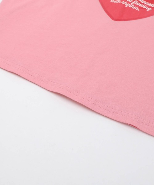 URBAN CHERRY（アーバンチェリー）の「ハートレコードプリントチュールドッキングTシャツ（Tシャツ/カットソー・キッズ・ピンク/ホワイト/ブラック・150cm/140cm/130cm/120cm/110cm）」の14枚目の写真