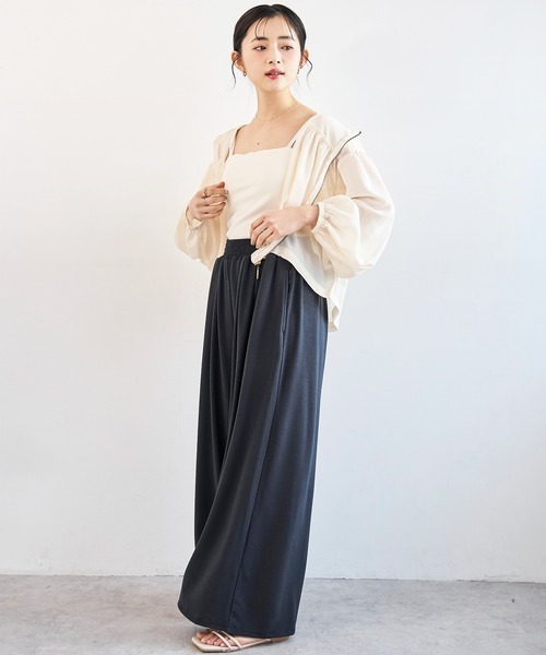 mil（ミル）の「とろみカットソー リラックス ワイドパンツ　スウェットパンツ【586137】（スウェットパンツ・レディース・ブラウン/チャコールグレー/ブラック・S-Short/S-Regular/M-Short/M-Regular）」の6枚目の写真