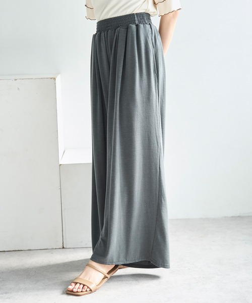 mil（ミル）の「とろみカットソー リラックス ワイドパンツ　スウェットパンツ【586137】（スウェットパンツ・レディース・ブラウン/チャコールグレー/ブラック・S-Short/S-Regular/M-Short/M-Regular）」の13枚目の写真