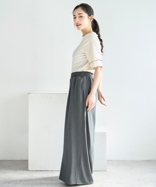 mil（ミル）の「とろみカットソー リラックス ワイドパンツ　スウェットパンツ【586137】（スウェットパンツ・レディース・ブラウン/チャコールグレー/ブラック・S-Short/S-Regular/M-Short/M-Regular）」の8枚目の写真