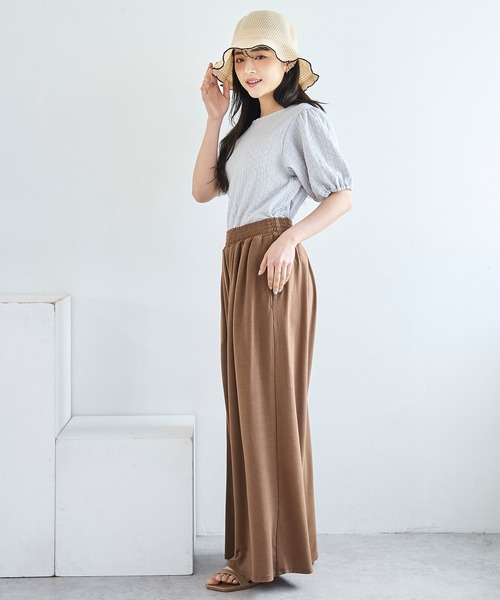 mil（ミル）の「とろみカットソー リラックス ワイドパンツ　スウェットパンツ【586137】（スウェットパンツ・レディース・ブラウン/チャコールグレー/ブラック・S-Short/S-Regular/M-Short/M-Regular）」の16枚目の写真