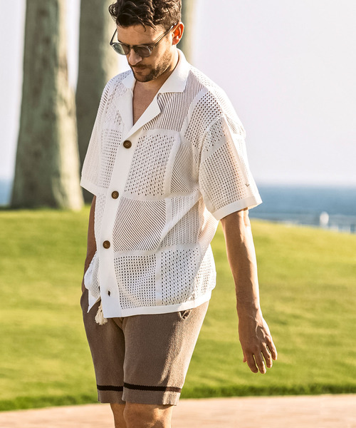 1PIU1UGUALE3  RELAX （ウノピゥウノウグァーレトレ リラックス）の「1PIU1UGUALE3 RELAX(ウノピゥウノウグァーレトレ リラックス)ラインニットショーツ（その他パンツ・メンズ・ホワイト/ブラック/ベージュ・XL/L/M/S）」の18枚目の写真