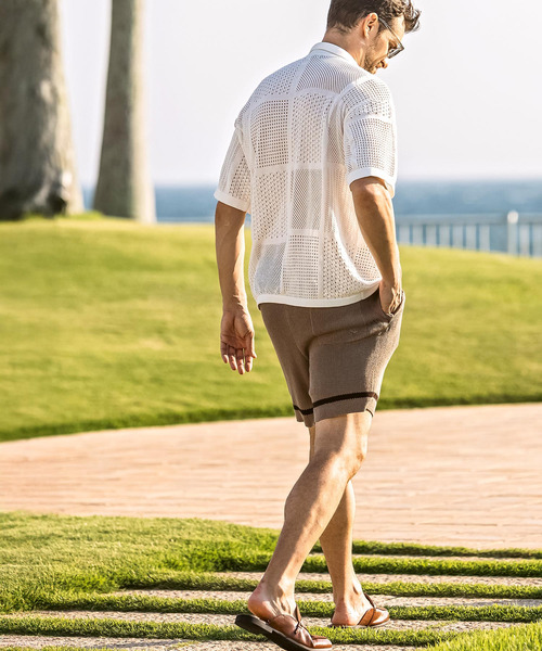 1PIU1UGUALE3  RELAX （ウノピゥウノウグァーレトレ リラックス）の「1PIU1UGUALE3 RELAX(ウノピゥウノウグァーレトレ リラックス)ラインニットショーツ（その他パンツ・メンズ・ホワイト/ブラック/ベージュ・XL/L/M/S）」の19枚目の写真