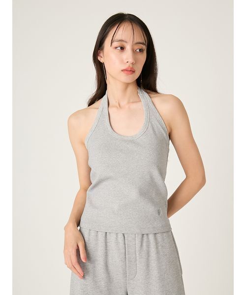 FRAY I.D(フレイアイディー)の「バックオープンホルターカップインタンク(タンクトップ・レディース・グレー/チャコールグレー/クリーム・F)」の7枚目の写真