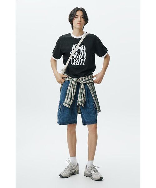 1989STANDARD(1989スタンダード)の「ILLUSION クールコットンリンガー半袖(SRSSTD-0072)(Tシャツ/カットソー・メンズ・ライトグレー/ブラック/アイボリー/ブルー・LARGE/MEDIUM/X-LARGE)」の6枚目の写真