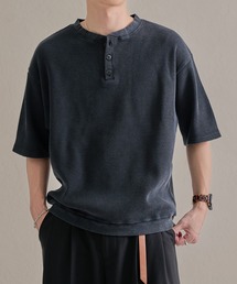 ワッフルヘンリーネック半袖Tee
