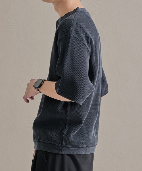 epnok(エプノック)の「ワッフルヘンリーネック半袖Tee(Tシャツ/カットソー・メンズ・ブラック系その他/グレー/ブラック・SMALL/MEDIUM/LARGE)」の12枚目の写真
