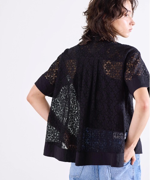 【新品・未使用】MARILYNMOON コードリバーレースピンタックブラウス Marilyn Moon（マリリンムーン）の「code leaver lace pintuck blouse