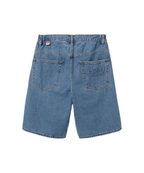 A BATHING APE(アベイシングエイプ)の「DENIM SHORTS(デニムパンツ・レディース・ライトインディゴブルー/インディゴブルー・FREE)」の3枚目の写真