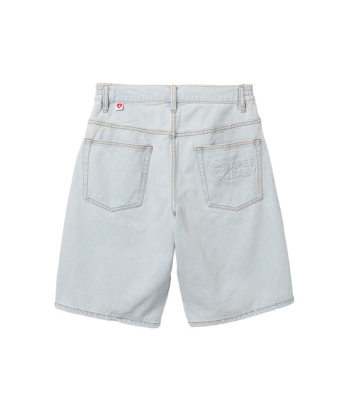 A BATHING APE(アベイシングエイプ)の「DENIM SHORTS(デニムパンツ・レディース・ライトインディゴブルー/インディゴブルー・FREE)」の4枚目の写真