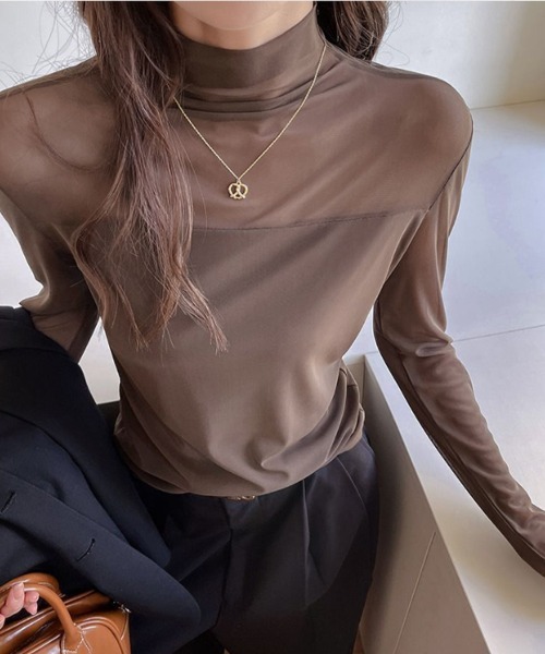 SallyLunn(サリーラン)の「シースルーマルチトップス(その他トップス・レディース・ブラウン/ホワイト/ブラック・LARGE/MEDIUM)」の3枚目の写真