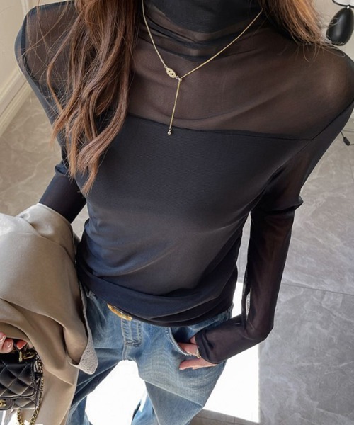 SallyLunn(サリーラン)の「シースルーマルチトップス(その他トップス・レディース・ブラウン/ホワイト/ブラック・LARGE/MEDIUM)」の9枚目の写真
