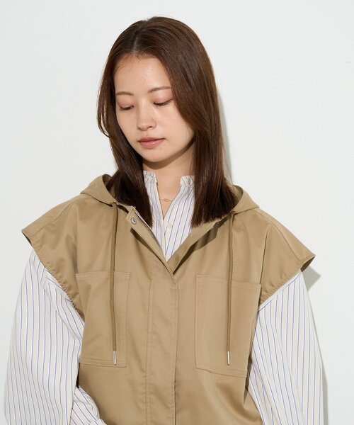 BIRTHDAY BAR（バースデイバー）の「【B-DAY STORE】フーディーベスト　レディス（ベスト・レディース・ベージュ/ネイビー・0）」の8枚目の写真