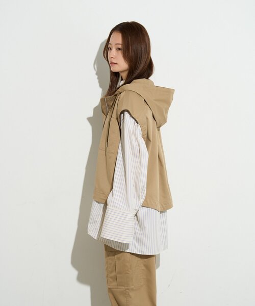 BIRTHDAY BAR（バースデイバー）の「【B-DAY STORE】フーディーベスト　レディス（ベスト・レディース・ベージュ/ネイビー・0）」の10枚目の写真