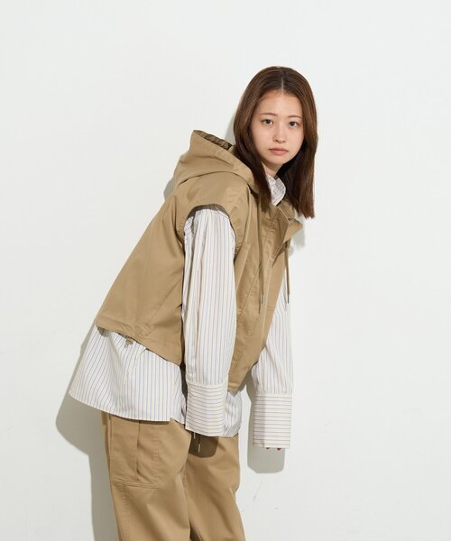 BIRTHDAY BAR（バースデイバー）の「【B-DAY STORE】フーディーベスト　レディス（ベスト・レディース・ベージュ/ネイビー・0）」の12枚目の写真