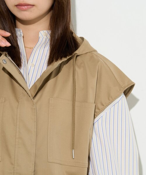 BIRTHDAY BAR（バースデイバー）の「【B-DAY STORE】フーディーベスト　レディス（ベスト・レディース・ベージュ/ネイビー・0）」の19枚目の写真