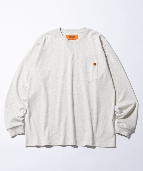 UNIVERSAL OVERALL(ユニバーサルオーバーオール)の「【UNIVERSAL OVERALL】Pocket L/S TEE/ポケット ロングスリーブ Tシャツ(Tシャツ/カットソー・レディース・ホワイト/ネイビー/ブラック/オートミール・M/S/XL/L)」の3枚目の写真